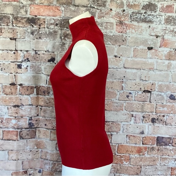 Dana Buchman Sleeveless Top Ribbed Red Sz Small - Picture 3 of 8
